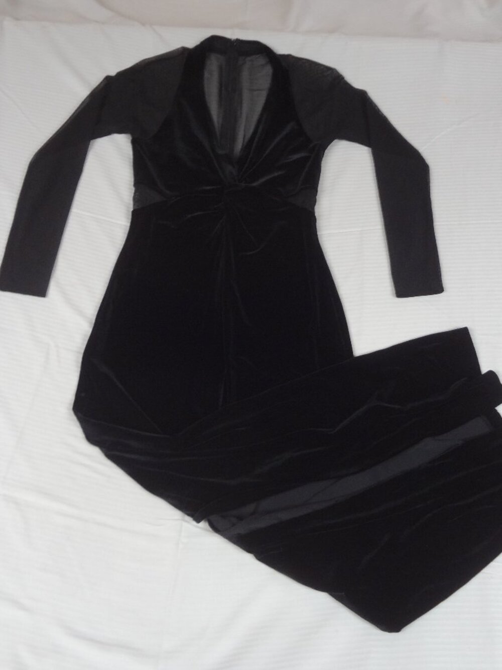 VINTAGE 1990s NIKI LIVAS BLACK VELVET FORMAL GOWN WOMENS SIZE 8 DRESS L823